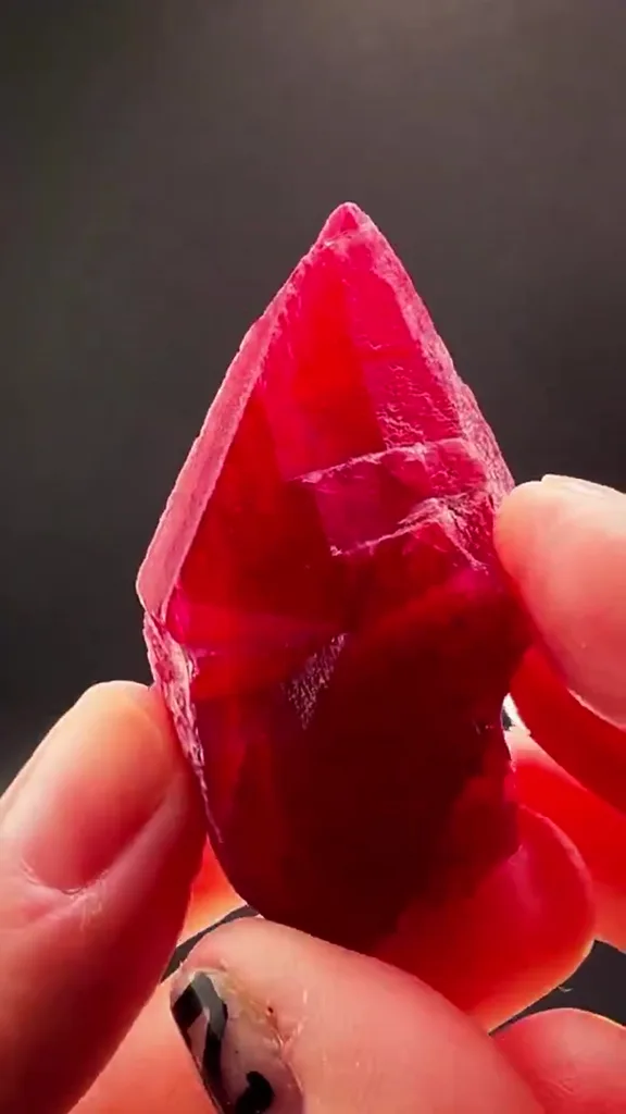 112.07 GRAMS OF CHERRY-RED Rhodonite FIRE - image 4