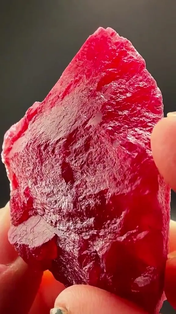 112.07 GRAMS OF CHERRY-RED Rhodonite FIRE - image 2