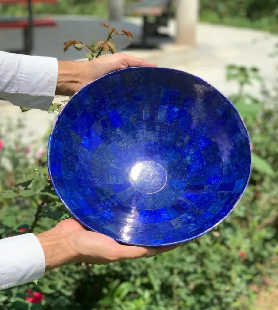 12 Inch Stunning Lapis Lazuli Bowl From the origin of Afghanistan image