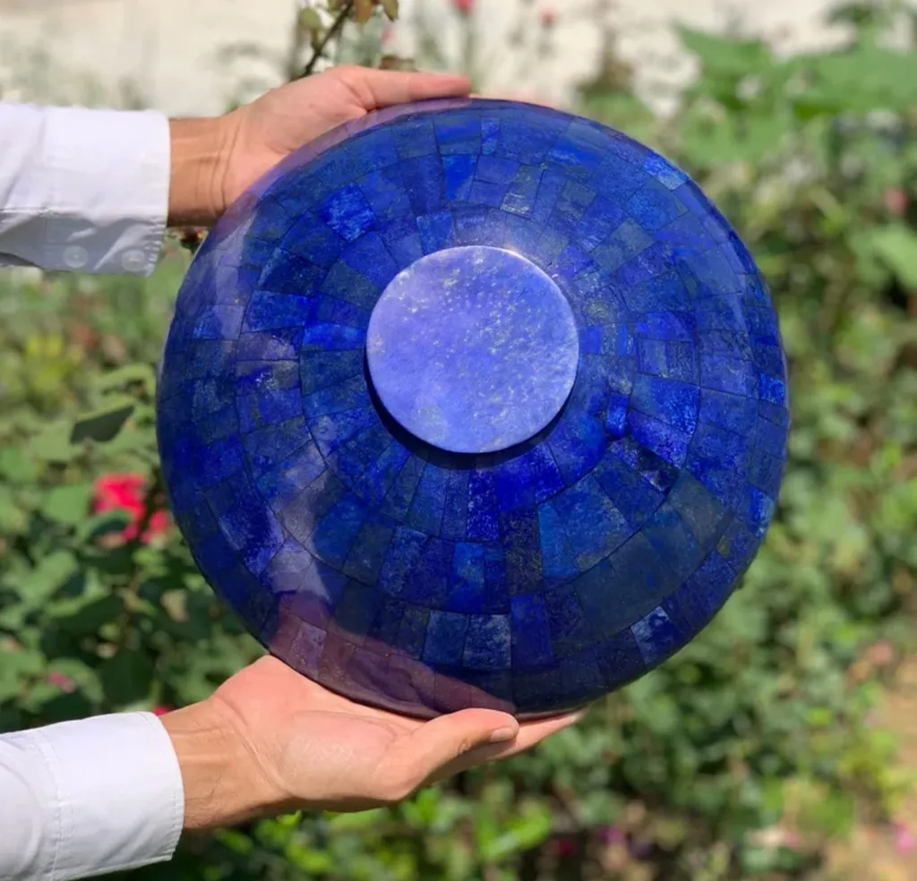 12 Inch Stunning Lapis Lazuli Bowl From the origin of Afghanistan - image 5