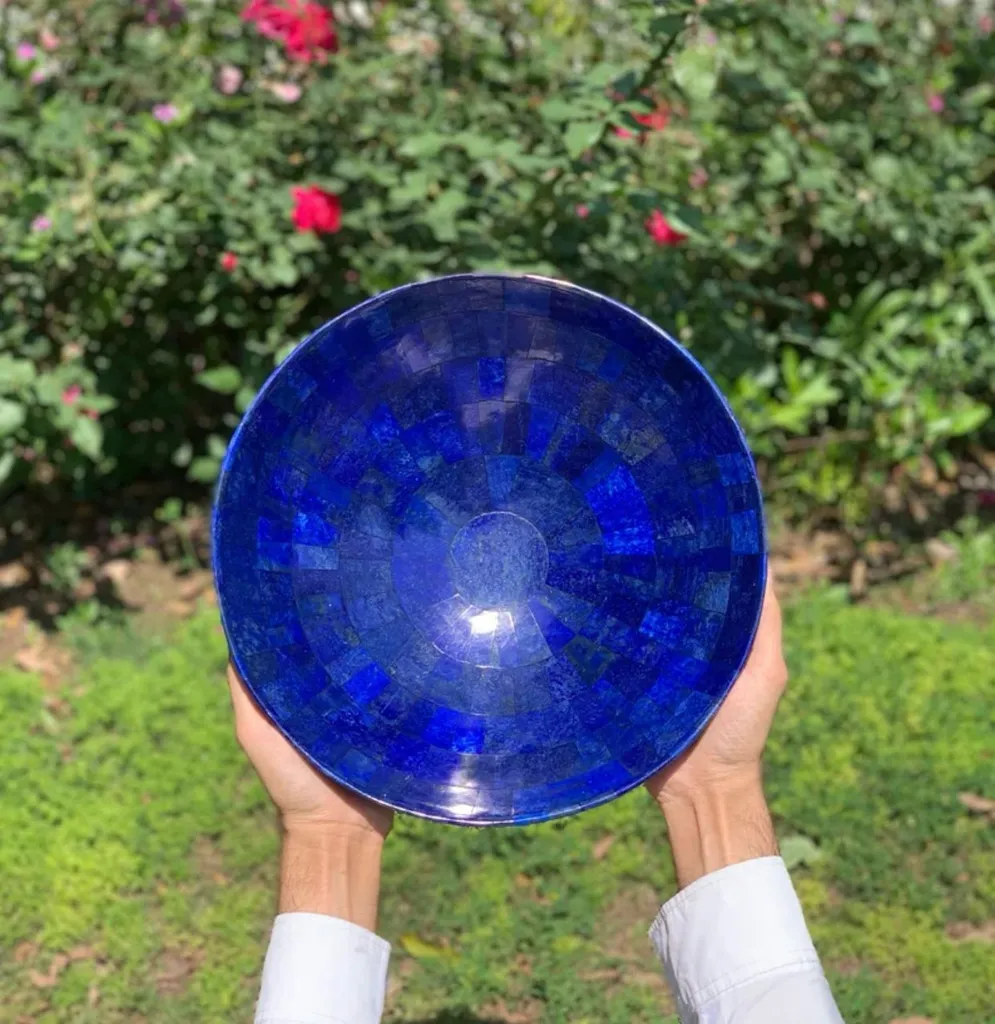 12 Inch Stunning Lapis Lazuli Bowl From the origin of Afghanistan - image 6