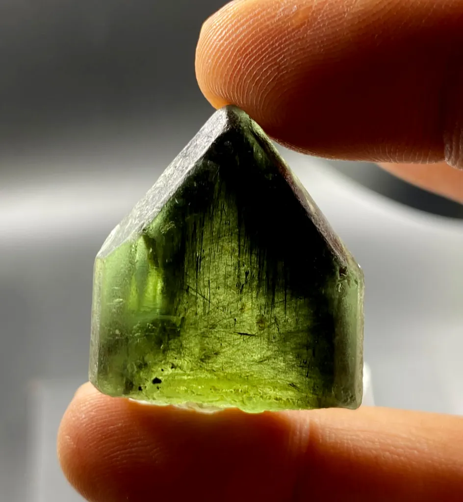 15.88 Grams Naturally Terminated Rare Ludwigite Faceted Grade Crystal from Kohistan Pakistan. image
