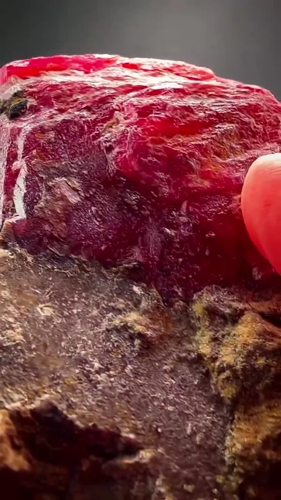 210.05 GRAMS OF CHERRY-RED Rhodonite ON MATRIX - image 4