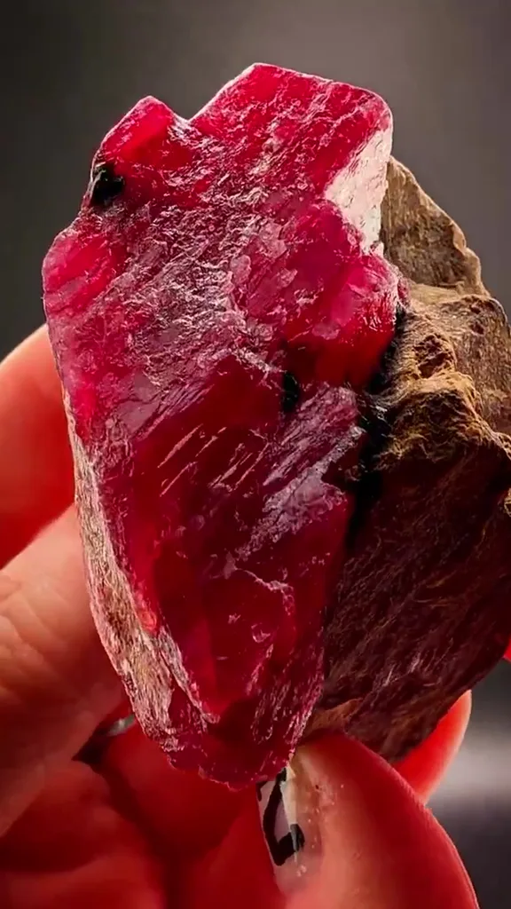 210.05 GRAMS OF CHERRY-RED Rhodonite ON MATRIX - image 3
