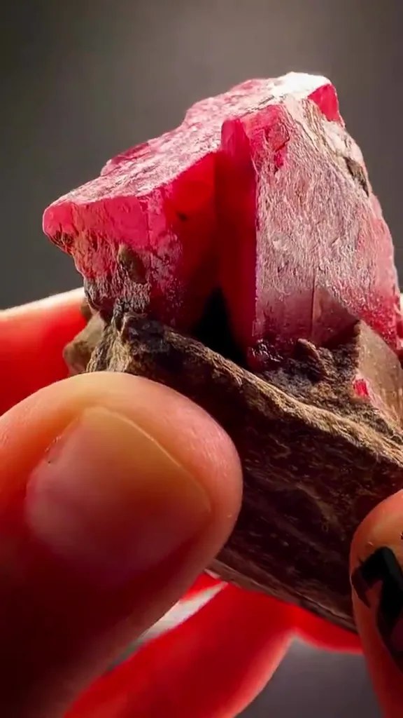 210.05 GRAMS OF CHERRY-RED Rhodonite ON MATRIX - image 2
