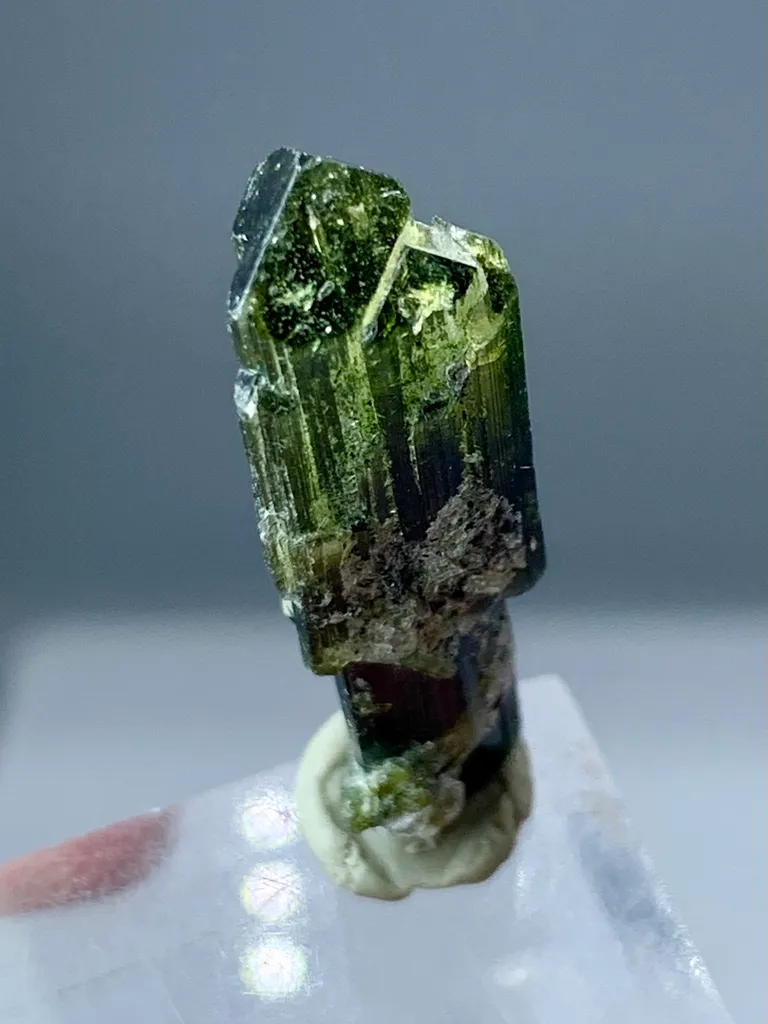 22+ Ct Natural Tri Colour Tourmaline Scepter Shape Crystal from Pakistan, Gilgit-Baltistan, Roundu District, Haramosh Mts., Stak Nala - image 6