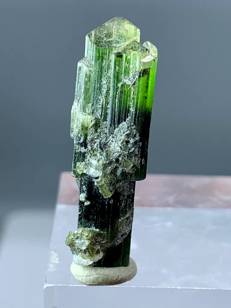 22+ Ct Natural Tri Colour Tourmaline Scepter Shape Crystal from Pakistan, Gilgit-Baltistan, Roundu District, Haramosh Mts., Stak Nala - image 2