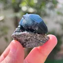 52 Gram Rare Terminated Riebeckite Inclusion Inside Blue Quartz On Mother Rock From Pakistan - image 2