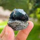 52 Gram Rare Terminated Riebeckite Inclusion Inside Blue Quartz On Mother Rock From Pakistan - image 1