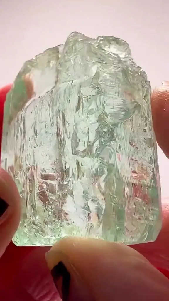 67.7 GRAMS OF BRAZILIAN Aquamarine ICE — GLOWING IN NATURAL LIGHT - image 2
