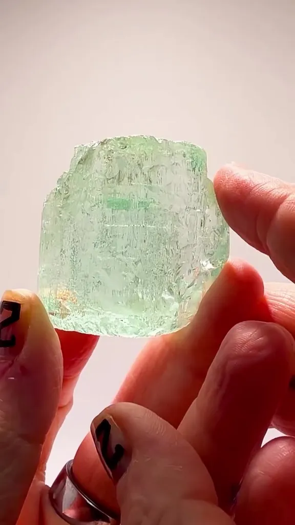 67.7 GRAMS OF BRAZILIAN Aquamarine ICE — GLOWING IN NATURAL LIGHT image