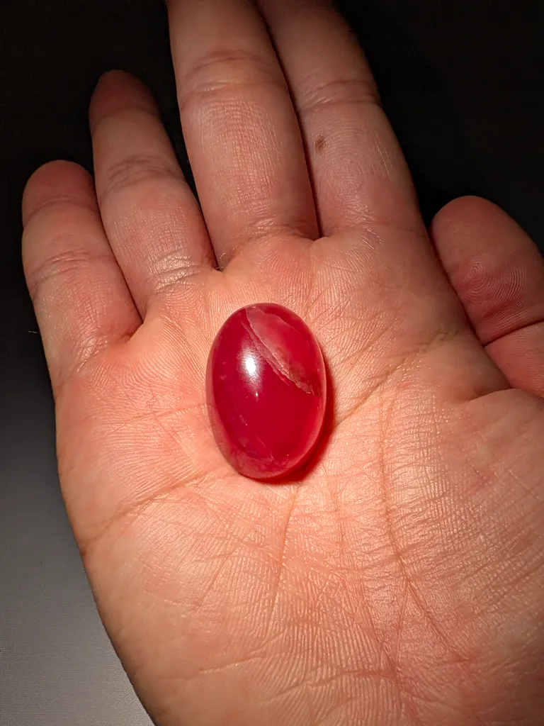 74.9ct Japanese Rhodochrosite Cabochon − Inakuraishi Mine, Hokkaido, Japan - image 3