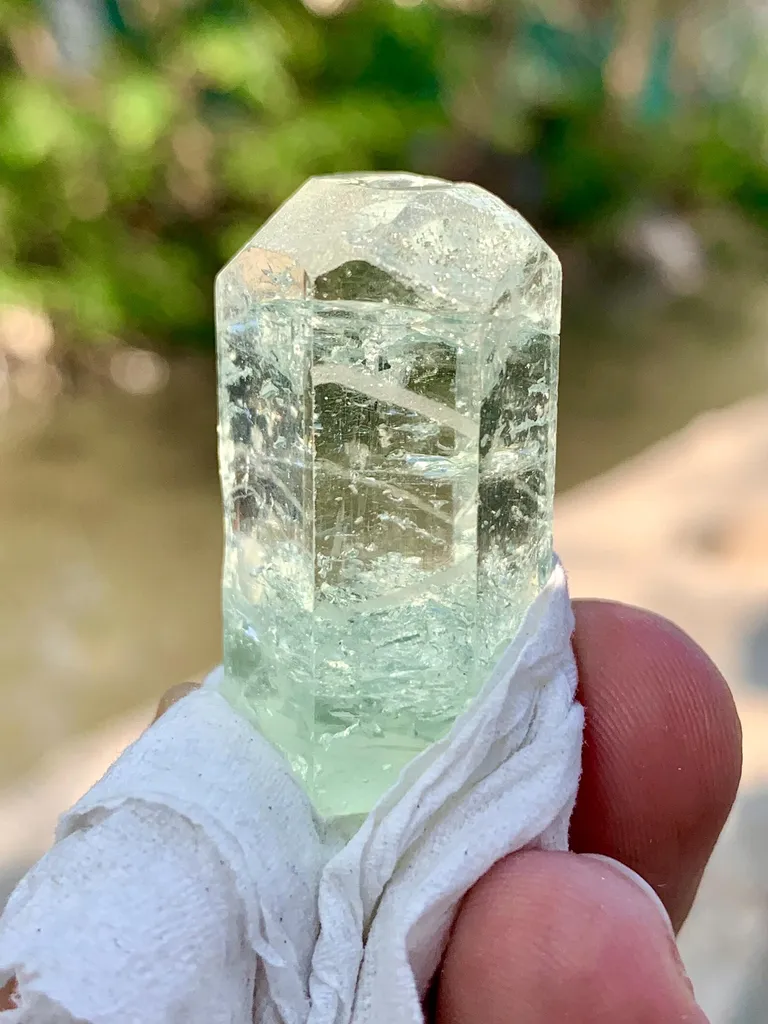 90 Carats Diamond Cut Sky Blue Aquamarine Crystal from Pakistan image
