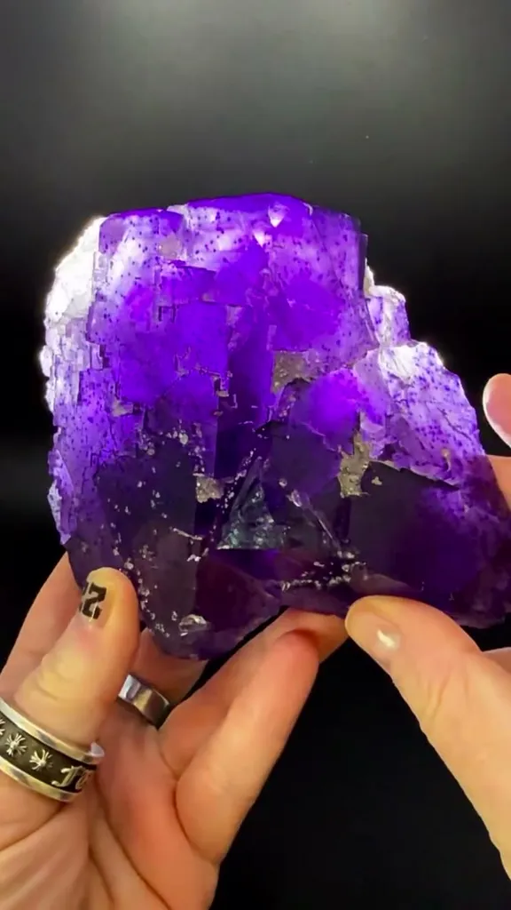A true Illinois heavyweight … 1,540 grams of collector-grade Fluorite from… image