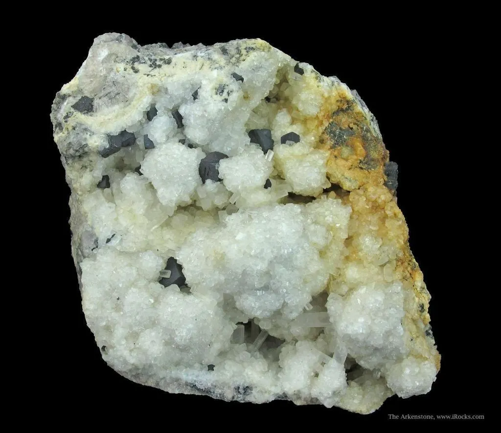 Acanthite and Calcite (Note Old Labels) - image 4