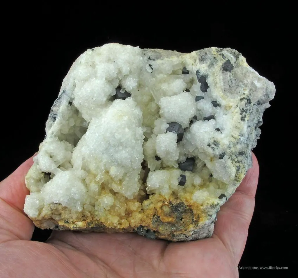Acanthite and Calcite (Note Old Labels) image