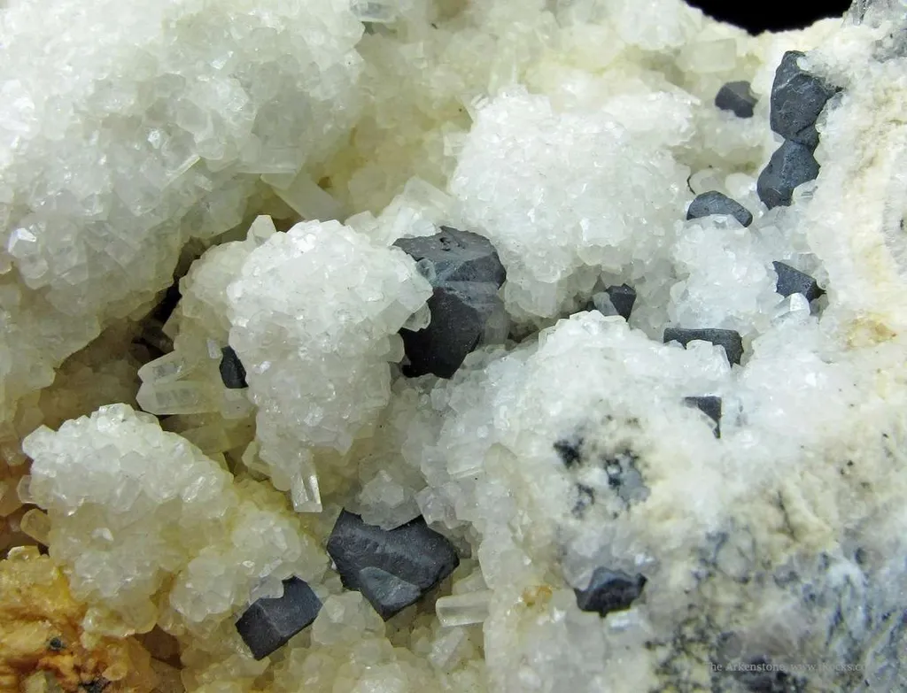 Acanthite and Calcite (Note Old Labels) - image 3