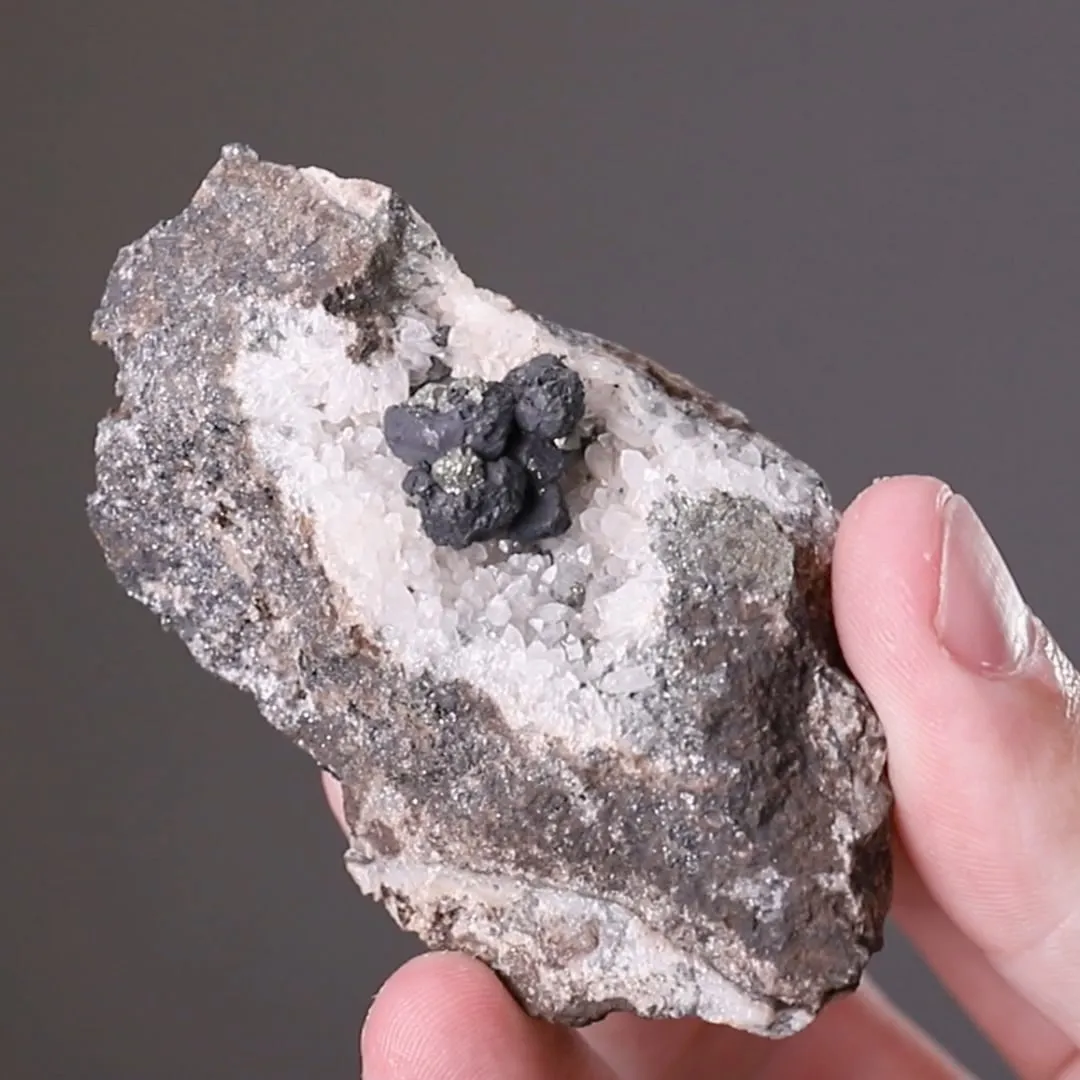 Acanthite on Quartz - image 2