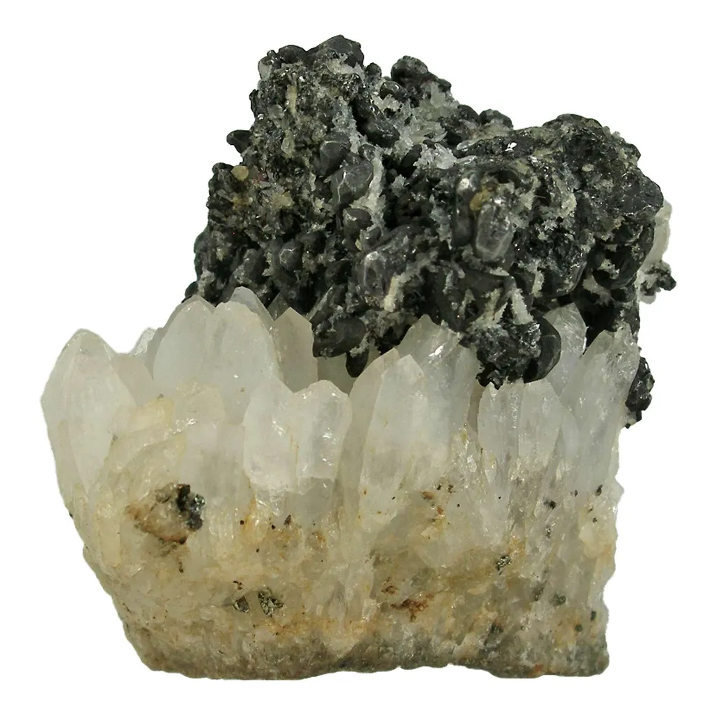 Acanthite on Quartz (Circa 1800S) image