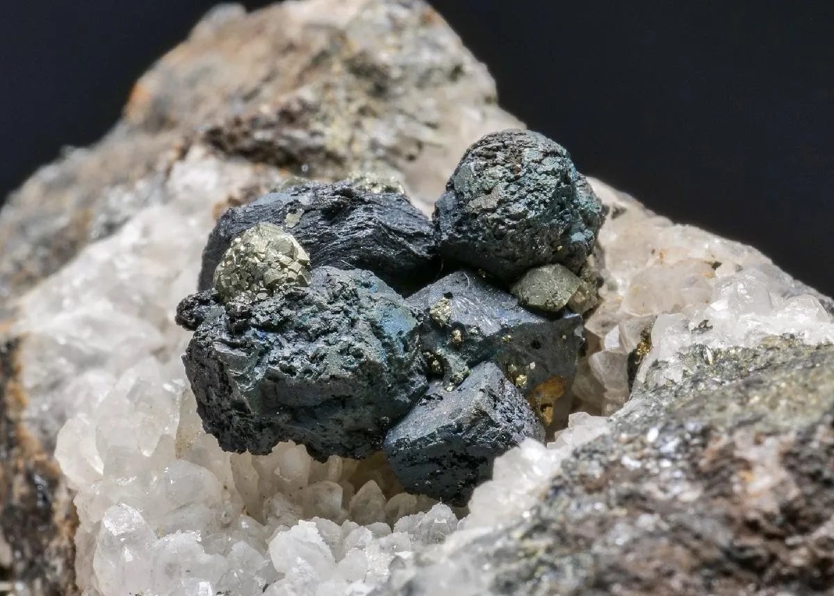 Acanthite on Quartz - image 1