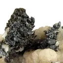 Acanthite Ps. After Argentite on Calcite - image 2