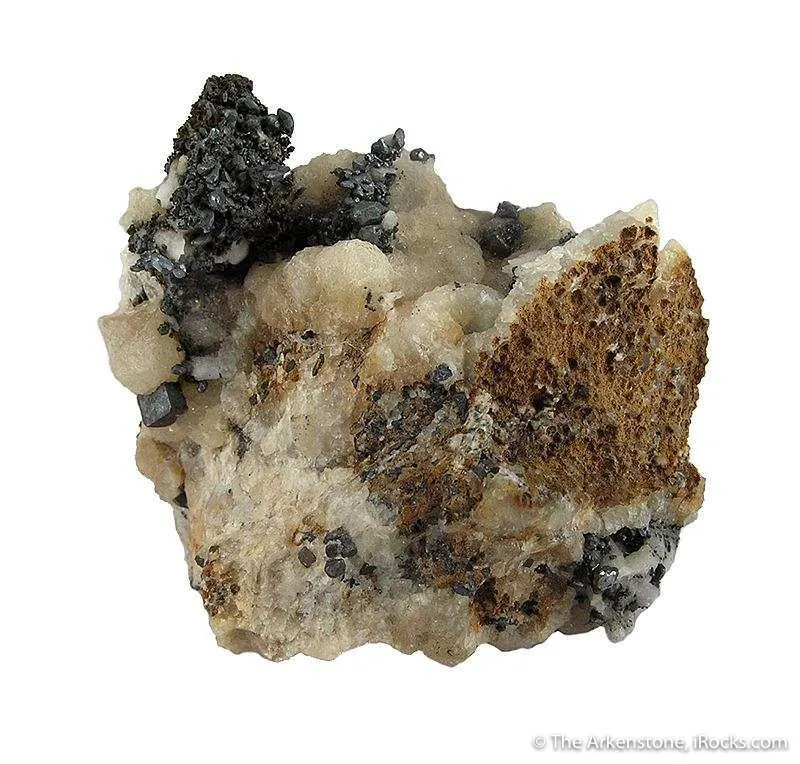 Acanthite Ps. After Argentite on Calcite image