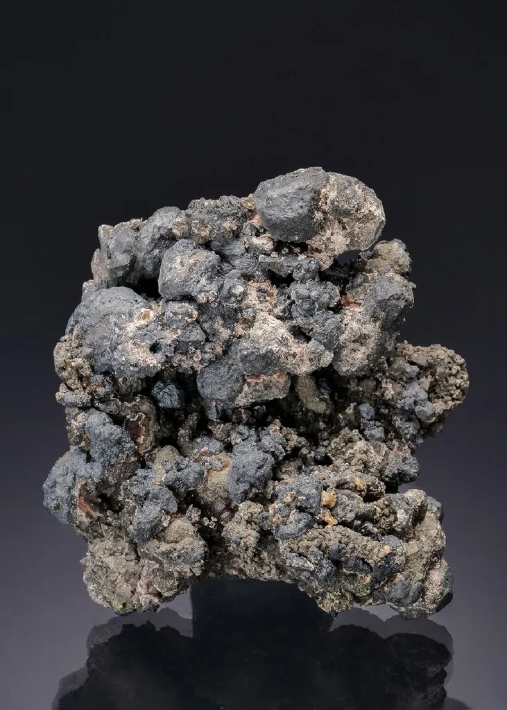 Acanthite ps. after Argentite on Pyrite
