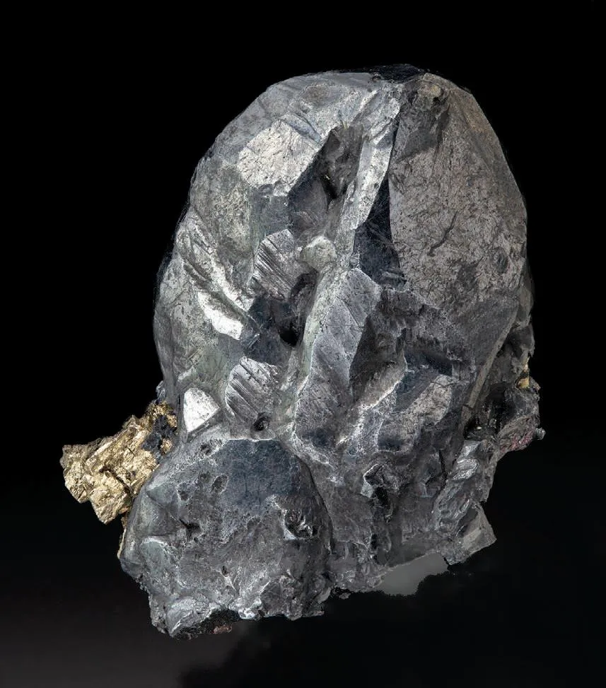 Acanthite pseudomorph after Proustite, Chalcopyrite - image 1