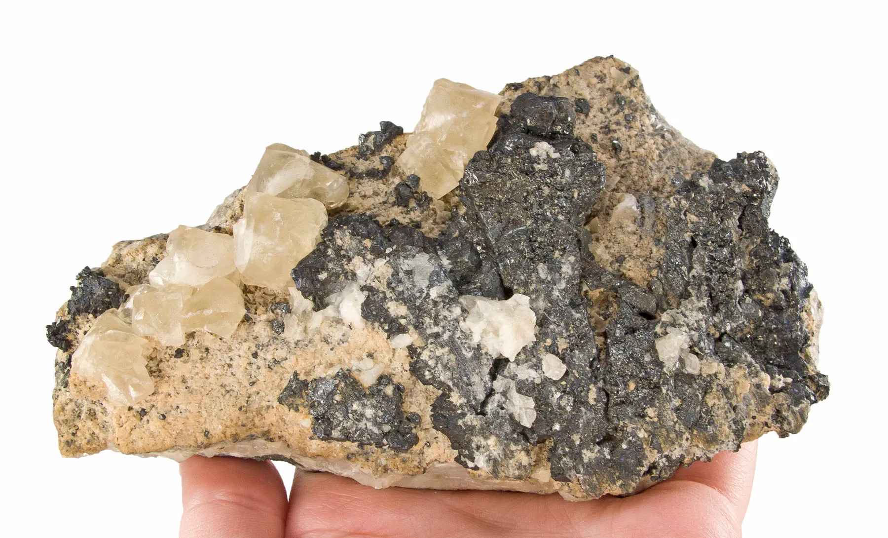 Acanthite With Calcite - image 4