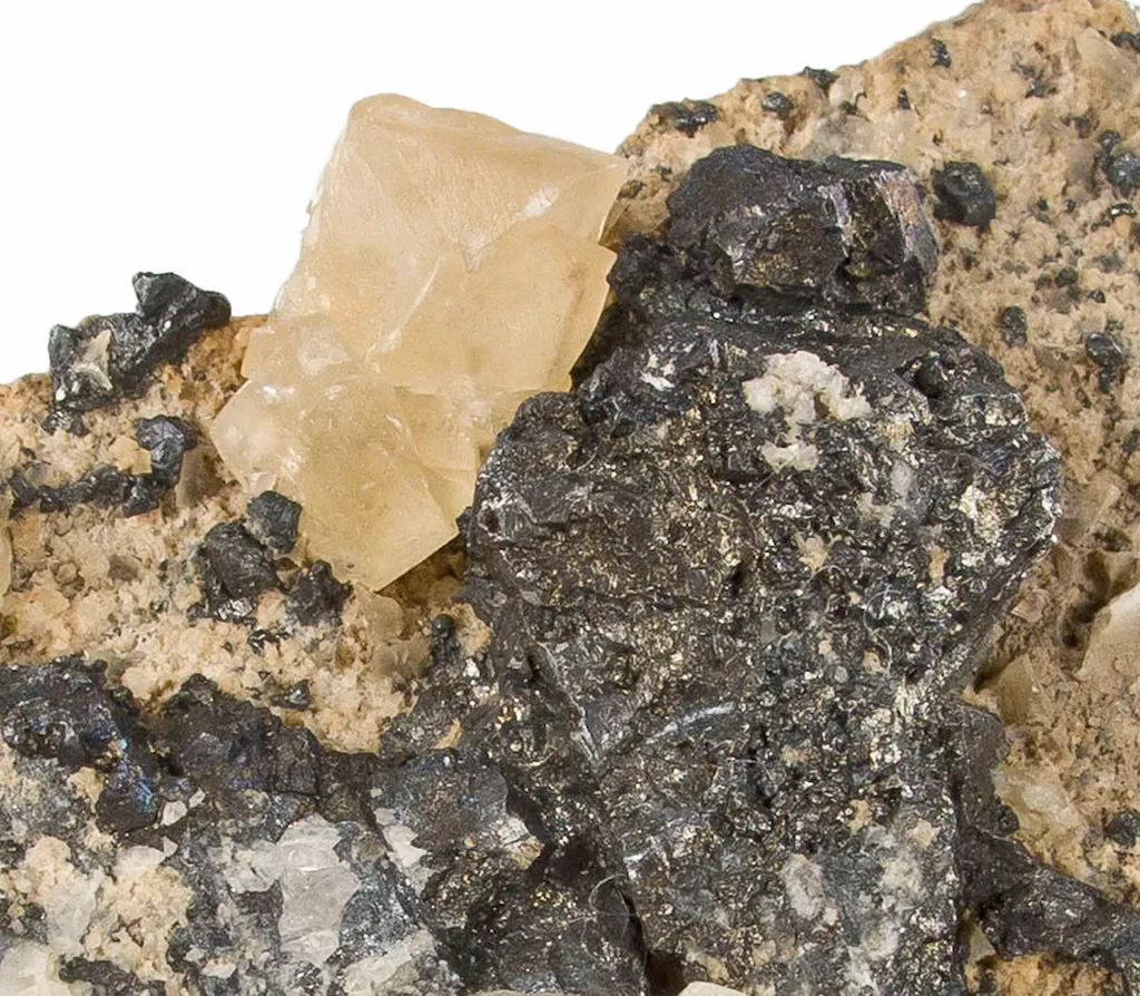 Acanthite With Calcite - image 3