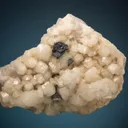 Acanthite with Dolomite on Quartz - image 1