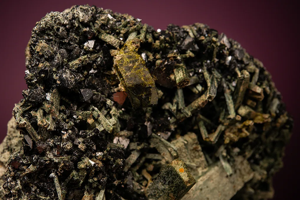 Actinolite after Diopside "Uralite" with Magnetite and Epidote - image 2