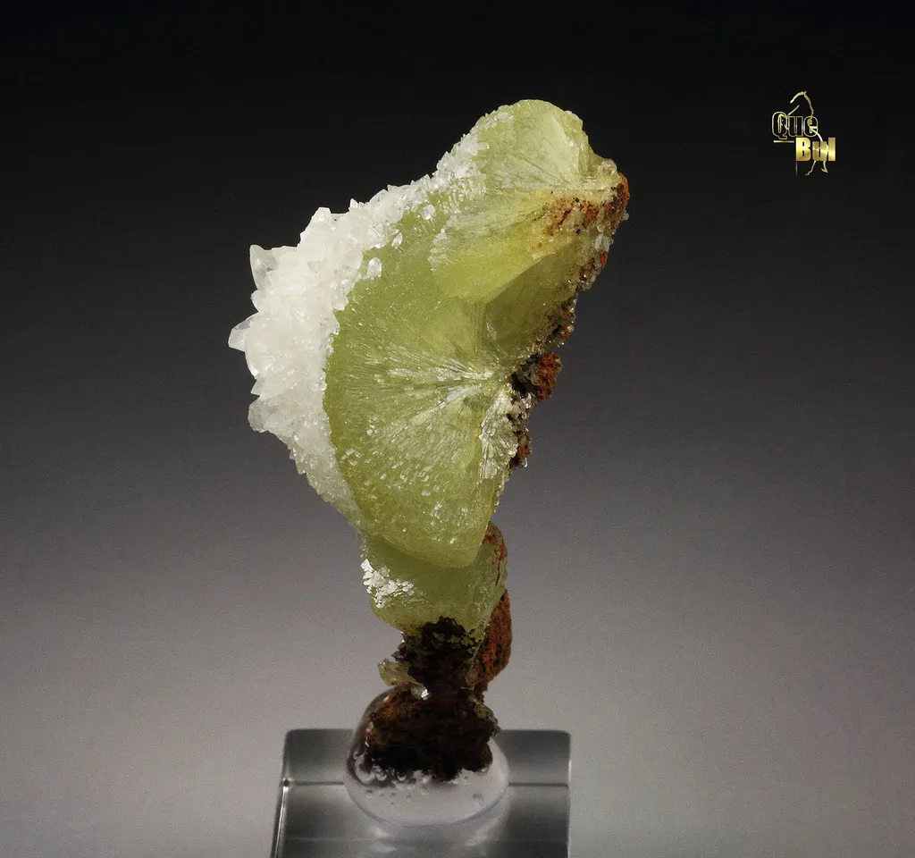 ADAMITE, CALCITE from Mexico, Durango, Mapimí, Ojuela Mine image