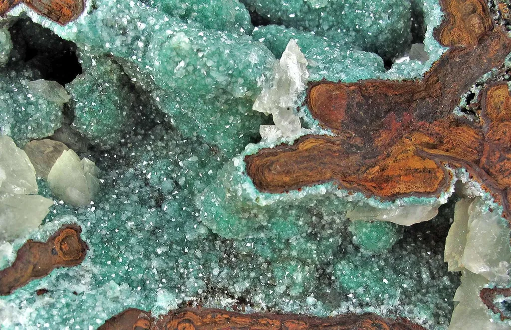 Adamite (Cuprian) & Calcite - image 3