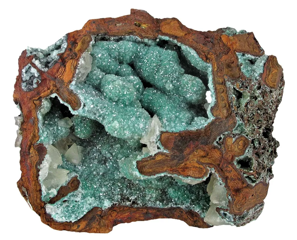 Adamite (Cuprian) & Calcite image