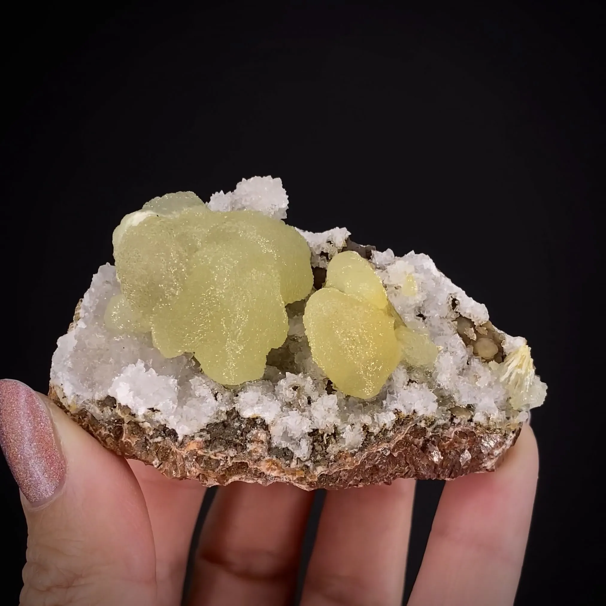 Adamite on Calcite - image 1