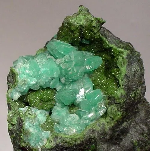 Adamite (Var: Cuprian Adamite), Olivenite - image 2
