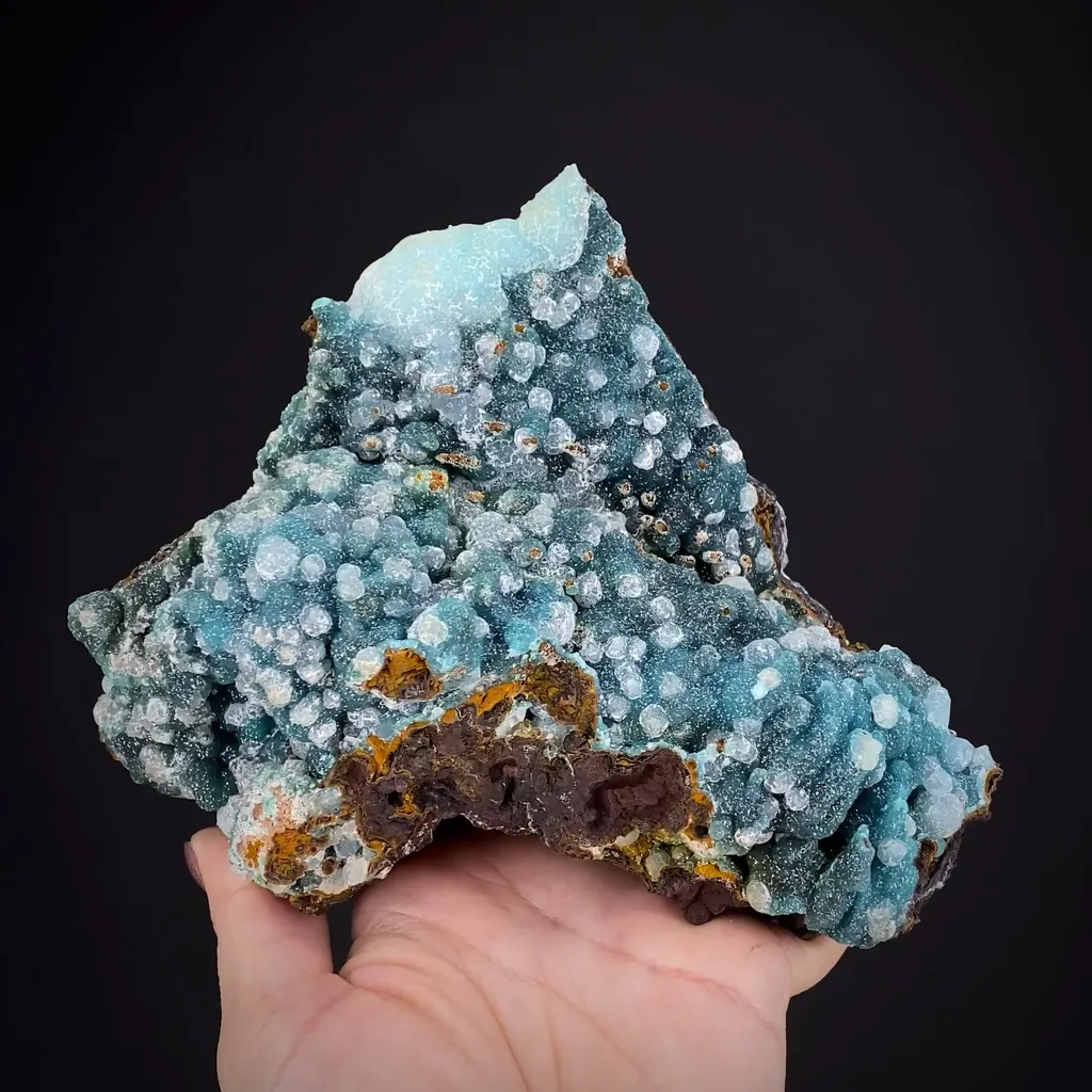 Adamite (var. cuprian and REE) with Smithsonite image