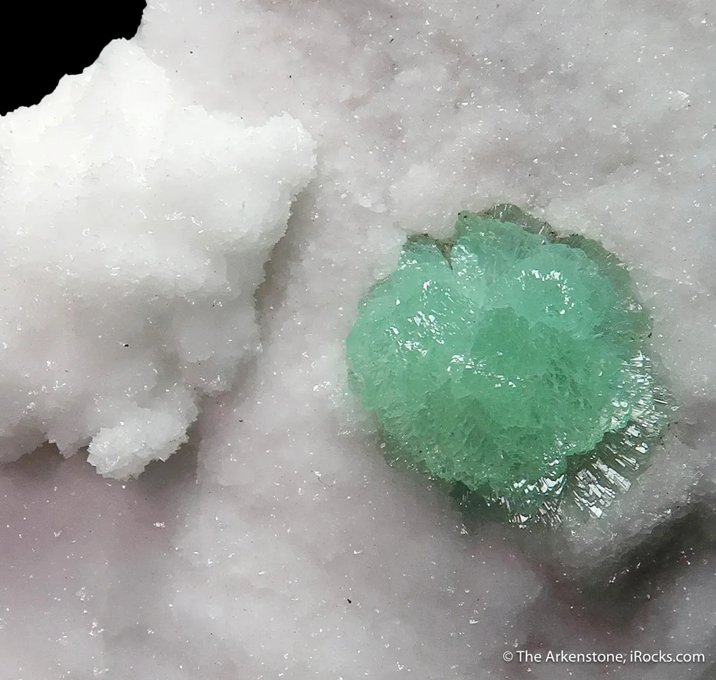 Adamite var. Cuprian on Calcite image