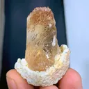 Aesthetic Golden Etched Topaz crystal on matrix mineral specimen FROM pAKISTAN - image 4