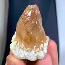 Aesthetic Golden Etched Topaz crystal on matrix mineral specimen FROM pAKISTAN - image 1