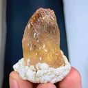 Aesthetic Golden Etched Topaz crystal on matrix mineral specimen FROM pAKISTAN - image 2