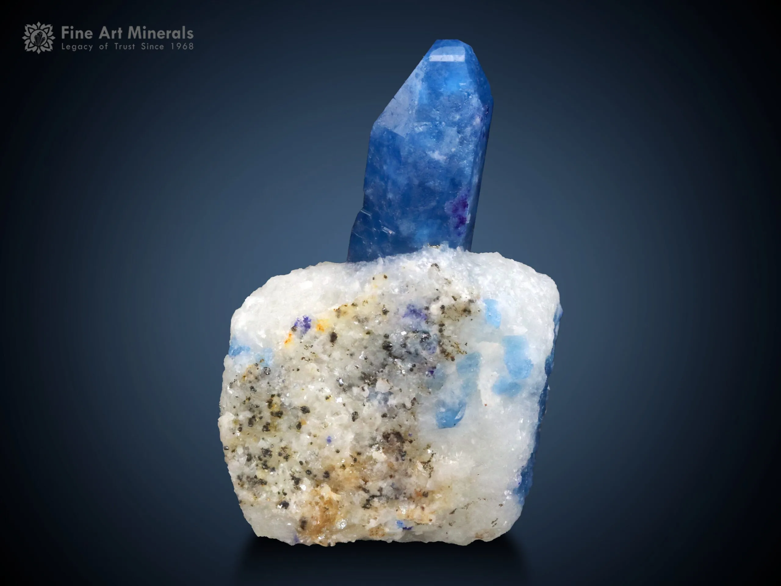 Afghanite Crystal on Calcite from Afghanistan - image 2