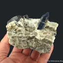 Afghanite (TL) (fl) on Calcite (fl) - image 6