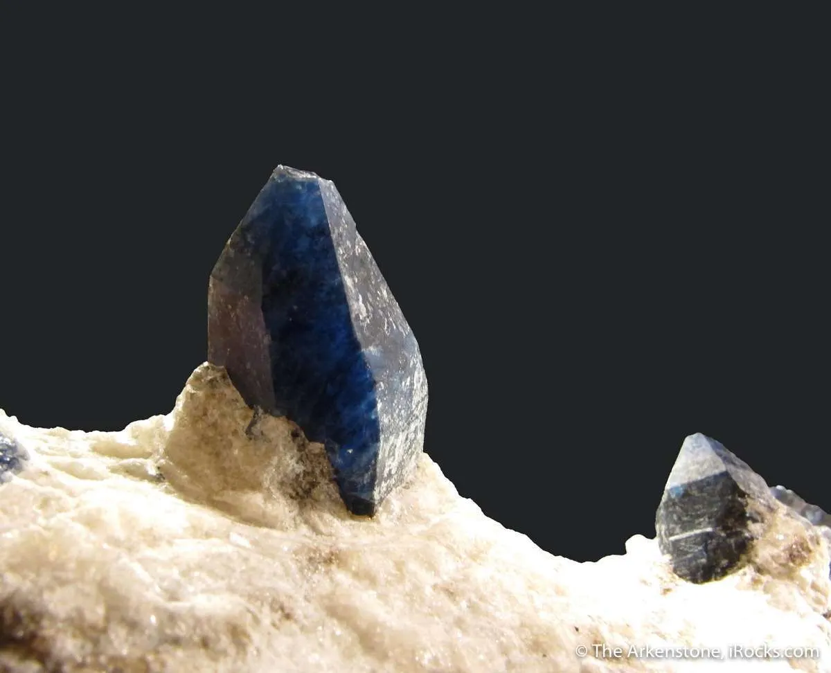 Afghanite (TL) (fl) on Calcite (fl) - image 5