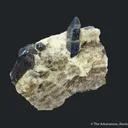 Afghanite (TL) (fl) on Calcite (fl) - image 4