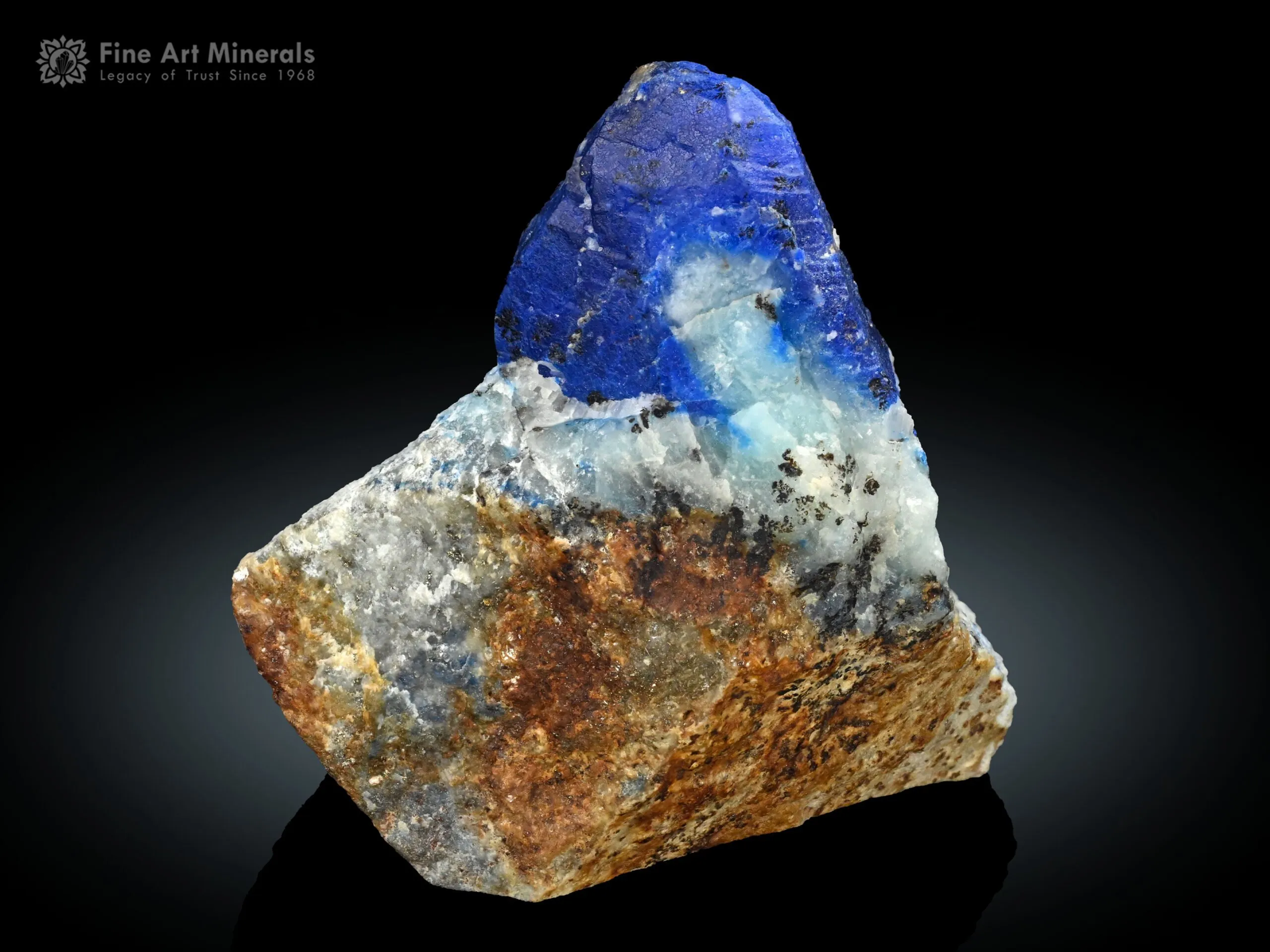 Afghanite with Lazurite Coating on Marble from Afghanistan - image 1