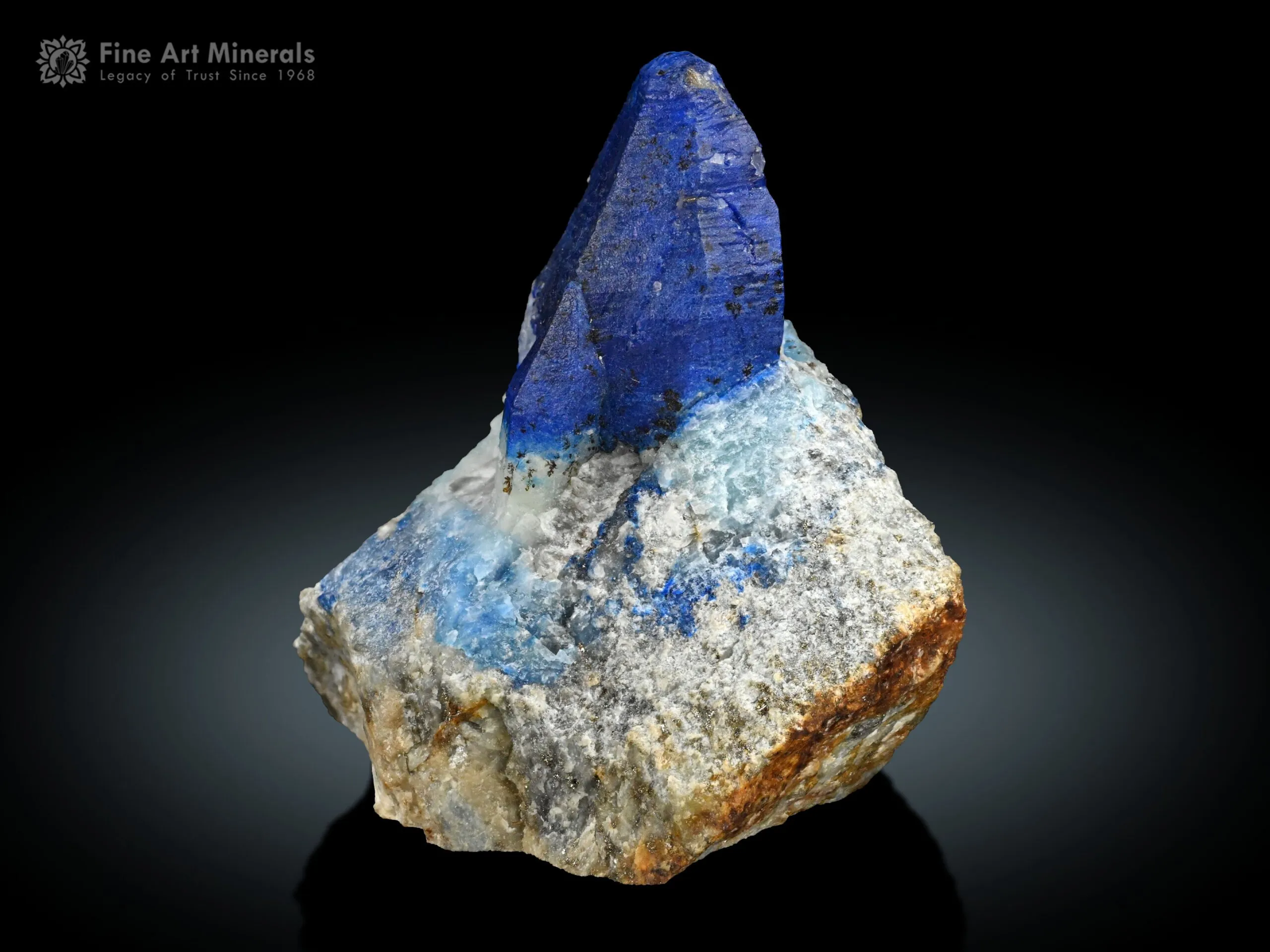 Afghanite with Lazurite Coating on Marble from Afghanistan - image 2