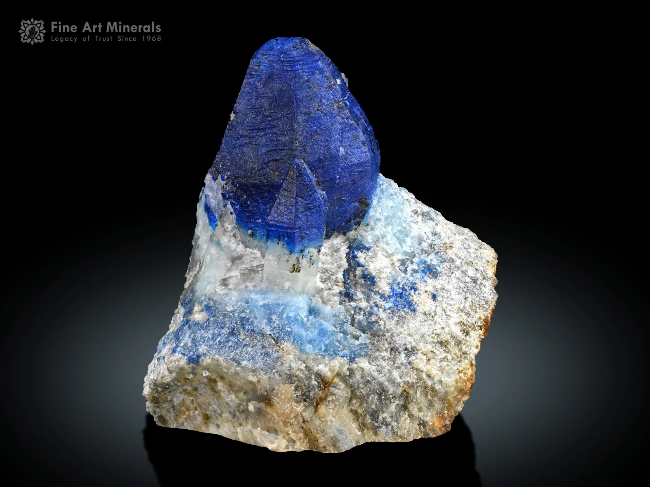 Afghanite with Lazurite Coating on Marble from Afghanistan - image 3