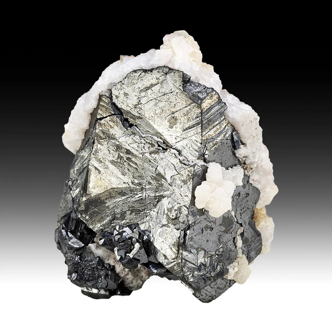 Alabandite with Calcite, Rhodochrosite - image 1